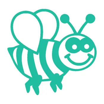 Samolepící dekorace SAMOLEPKA Včela 003 pravá happy (25 - tyrkysová) NA AUTO, NÁLEPKA, FÓLIE, POLEP, TUNING, VLASTNÍ TEXT, TISK, AUTOSAMOLEPKY.cz, POLEPY, OBRÁZEK, LOGO, SAMOLEPKY