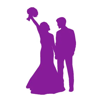 Samolepící dekorace Svatba 003 pravá (14 - fialová) SAMOLEPKA NA AUTO, NÁLEPKA, FÓLIE, POLEP, TUNING, VLASTNÍ TEXT, TISK, AUTOSAMOLEPKY.cz, POLEPY, OBRÁZEK, LOGO, 3D STICKERS