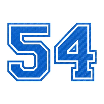 Polep vozidla Startovní číslo 54 typ 4 (57 - 3D karbon modrý) SAMOLEPKA NA AUTO, NÁLEPKA, FÓLIE, POLEP, TUNING, VLASTNÍ TEXT, TISK, AUTOSAMOLEPKY.cz, POLEPY, OBRÁZEK, LOGO, 3D STICKERS