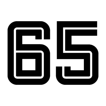 Polep vozidla Startovní číslo 65 typ 7 (01 - černá) SAMOLEPKA NA AUTO, NÁLEPKA, FÓLIE, POLEP, TUNING, VLASTNÍ TEXT, TISK, AUTOSAMOLEPKY.cz, POLEPY, OBRÁZEK, LOGO, 3D STICKERS