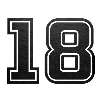 Polep vozidla Startovní číslo 18 typ 5 (63 - škrábaný kov černý) SAMOLEPKA NA AUTO, NÁLEPKA, FÓLIE, POLEP, TUNING, VLASTNÍ TEXT, TISK, AUTOSAMOLEPKY.cz, POLEPY, OBRÁZEK, LOGO, 3D STICKERS