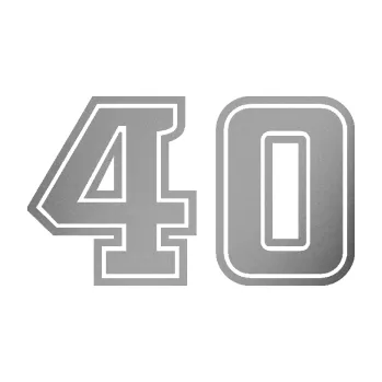 Polep vozidla Startovní číslo 40 typ 5 (42 - stříbrná metalíza) SAMOLEPKA NA AUTO, NÁLEPKA, FÓLIE, POLEP, TUNING, VLASTNÍ TEXT, TISK, AUTOSAMOLEPKY.cz, POLEPY, OBRÁZEK, LOGO, 3D STICKERS