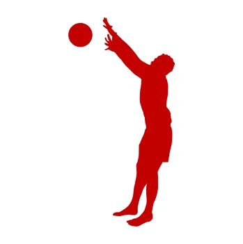 Samolepicí dekorace na vozidlo Voleybal 006 levá (18 - tmavě červená) SAMOLEPKA NA AUTO, NÁLEPKA, FÓLIE, POLEP, TUNING, VLASTNÍ TEXT, TISK, AUTOSAMOLEPKY.cz, POLEPY, OBRÁZEK, LOGO, 3D STICKERS