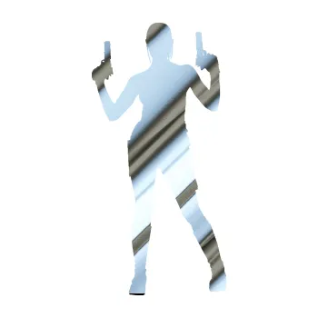 Samolepicí dekorace na vozidlo Střelkyně 002 levá girl with gun (80 - chrom fólie stříbrná zrcadlová) SAMOLEPKA NA AUTO, NÁLEPKA, FÓLIE, POLEP, TUNING, VLASTNÍ TEXT, TISK, AUTOSAMOLEPKY.cz, POLEPY, OBRÁZEK, LOGO, 3D STICKERS