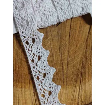 Krajka Bavlněná krajka šíře 22 mm paličkovaná bílá