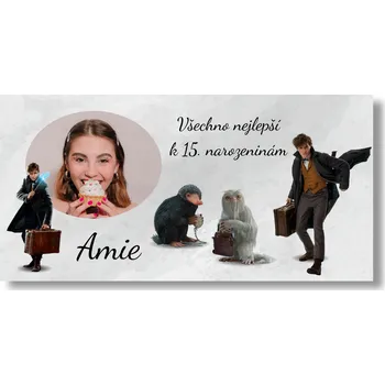 Party dekorace Personal Narozeninový banner s fotkou - Fantastické zvěře Rozměr banner: 130 x 65 cm