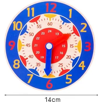 Dřevěná hračka Puzzle pro děti | dřevěná skládačka - barva je posílána náhodně - Modré hodiny