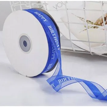 Stuha Stuha Happy Birthday 45m x2,5cm modrá - Cakesicq
