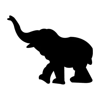 Samolepící dekorace SAMOLEPKA Slon 022 levá (01 - černá) NA AUTO, NÁLEPKA, FÓLIE, POLEP, TUNING, VLASTNÍ TEXT, TISK, AUTOSAMOLEPKY.cz, POLEPY, OBRÁZEK, LOGO, SAMOLEPKY