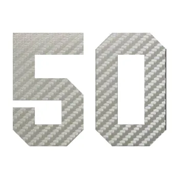 Polep vozidla Startovní číslo 50 (52 - 3D karbon stříbrný) SAMOLEPKA NA AUTO, NÁLEPKA, FÓLIE, POLEP, TUNING, VLASTNÍ TEXT, TISK, AUTOSAMOLEPKY.cz, POLEPY, OBRÁZEK, LOGO, 3D STICKERS