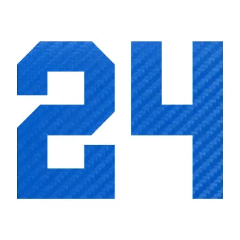 Polep vozidla Startovní číslo 24 (57 - 3D karbon modrý) SAMOLEPKA NA AUTO, NÁLEPKA, FÓLIE, POLEP, TUNING, VLASTNÍ TEXT, TISK, AUTOSAMOLEPKY.cz, POLEPY, OBRÁZEK, LOGO, 3D STICKERS