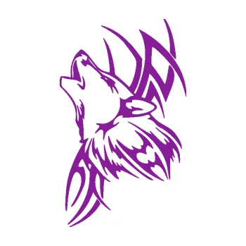 Polep vozidla Vlk 020 levá (14 - fialová) SAMOLEPKA NA AUTO, NÁLEPKA, FÓLIE, POLEP, TUNING, VLASTNÍ TEXT, TISK, AUTOSAMOLEPKY.cz, POLEPY, OBRÁZEK, LOGO, 3D STICKERS