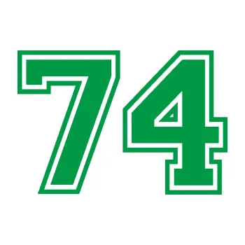 Polep vozidla Startovní číslo 74 typ 4 (12 - zelená) SAMOLEPKA NA AUTO, NÁLEPKA, FÓLIE, POLEP, TUNING, VLASTNÍ TEXT, TISK, AUTOSAMOLEPKY.cz, POLEPY, OBRÁZEK, LOGO, 3D STICKERS