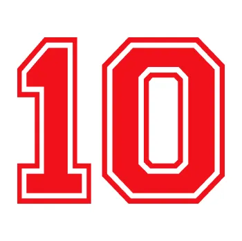 Polep vozidla SAMOLEPKA Startovní číslo 10 typ 4 (10 - červená) NA AUTO, NÁLEPKA, FÓLIE, POLEP, TUNING, VLASTNÍ TEXT, TISK, AUTOSAMOLEPKY.cz, POLEPY, OBRÁZEK, LOGO, SAMOLEPKY