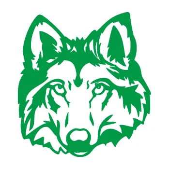 Polep vozidla Vlk 008 levá hlava (12 - zelená) SAMOLEPKA NA AUTO, NÁLEPKA, FÓLIE, POLEP, TUNING, VLASTNÍ TEXT, TISK, AUTOSAMOLEPKY.cz, POLEPY, OBRÁZEK, LOGO, 3D STICKERS