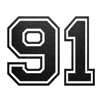 Polep vozidla Startovní číslo 91 typ 4 (63 - škrábaný kov černý) SAMOLEPKA NA AUTO, NÁLEPKA, FÓLIE, POLEP, TUNING, VLASTNÍ TEXT, TISK, AUTOSAMOLEPKY.cz, POLEPY, OBRÁZEK, LOGO, 3D STICKERS