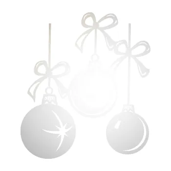 Samolepící dekorace SAMOLEPKA Vánoční ozdoby 001 levá (82 - odrazková reflexní bílá) NA AUTO, NÁLEPKA, FÓLIE, POLEP, TUNING, VLASTNÍ TEXT, TISK, AUTOSAMOLEPKY.cz, POLEPY, OBRÁZEK, LOGO, SAMOLEPKY