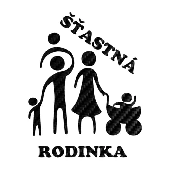 samolepka Šťastná rodinka (50 - 3D karbon černý) SAMOLEPKA NA AUTO, NÁLEPKA, FÓLIE, POLEP, TUNING, VLASTNÍ TEXT, TISK, AUTOSAMOLEPKY.cz, POLEPY, OBRÁZEK, LOGO, 3D STICKERS