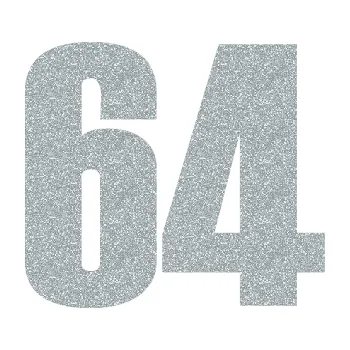 Samolepicí dekorace na vozidlo Startovní číslo 64 typ 2 (91 - Ultra Metalic stříbrná metalíza) SAMOLEPKA NA AUTO, NÁLEPKA, FÓLIE, POLEP, TUNING, VLASTNÍ TEXT, TISK, AUTOSAMOLEPKY.cz, POLEPY, OBRÁZEK, LOGO, 3D STICKERS