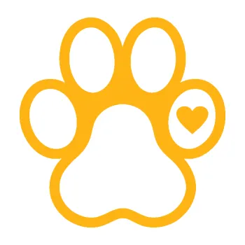 samolepka Tlapka 011 pravá se srdíčkem (21 - světle oranžová) SAMOLEPKA NA AUTO, NÁLEPKA, FÓLIE, POLEP, TUNING, VLASTNÍ TEXT, TISK, AUTOSAMOLEPKY.cz, POLEPY, OBRÁZEK, LOGO, 3D STICKERS