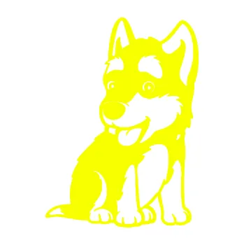 Polep vozidla SAMOLEPKA Pes 195 pravá Husky štěňátko (70 - Fluorescentní žlutá) NA AUTO, NÁLEPKA, FÓLIE, POLEP, TUNING, VLASTNÍ TEXT, TISK, AUTOSAMOLEPKY.cz, POLEPY, OBRÁZEK, LOGO, SAMOLEPKY