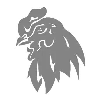 Samolepící dekorace Slepička 001 levá hlava (17 - šedá) SAMOLEPKA NA AUTO, NÁLEPKA, FÓLIE, POLEP, TUNING, VLASTNÍ TEXT, TISK, AUTOSAMOLEPKY.cz, POLEPY, OBRÁZEK, LOGO, 3D STICKERS