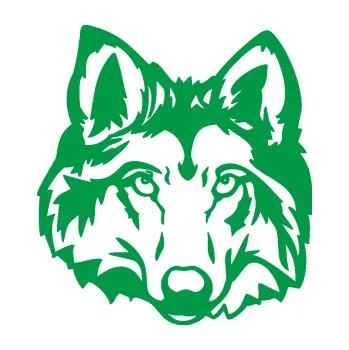 Polep vozidla Vlk 008 pravá hlava (12 - zelená) SAMOLEPKA NA AUTO, NÁLEPKA, FÓLIE, POLEP, TUNING, VLASTNÍ TEXT, TISK, AUTOSAMOLEPKY.cz, POLEPY, OBRÁZEK, LOGO, 3D STICKERS