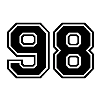 Polep vozidla Startovní číslo 98 typ 4 (01 - černá) SAMOLEPKA NA AUTO, NÁLEPKA, FÓLIE, POLEP, TUNING, VLASTNÍ TEXT, TISK, AUTOSAMOLEPKY.cz, POLEPY, OBRÁZEK, LOGO, 3D STICKERS