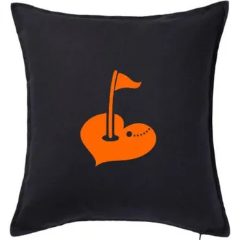 Polštář Golf srdce - Polštář 50x50 - 50x50 - Pouze potah ( Černá )