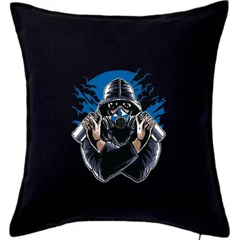 Polštář Graffiti Gasmask - Polštář 50x50 - 50x50 - Pouze potah ( Černá )