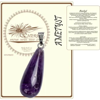 Přívěsek EX Herbis AHDL Přívěšek Dlouhá kapka Ametyst 28mm YCK87