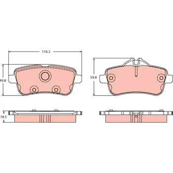 Brzdová destička Sada brzdových destiček, kotoučová brzda TRW GDB2391