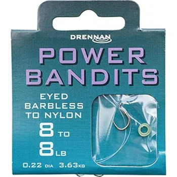 Rybářský háček Drennan návazce Power Bandits Barbless vel. 8 / 8lb