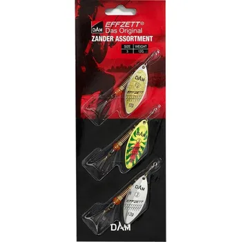 Umělá nástraha DAM sada třpytek Effzett Assortment Spinner 3ks vel.3 12g Sinking Zander