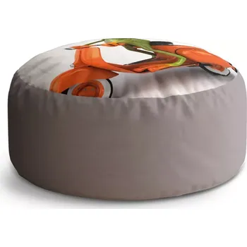 Sedací pytel Kulatý taburet Circle Žába na motorce: 38x48 cm - Sablio