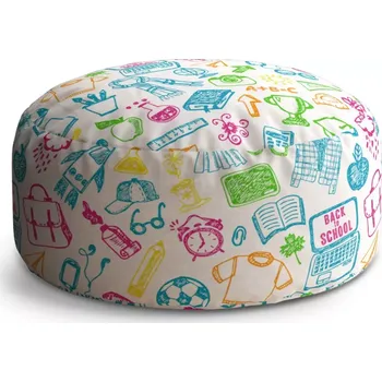 Sedací pytel Kulatý taburet Circle Barevná škola: 38x48 cm - Sablio