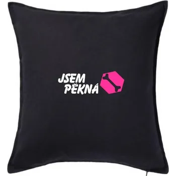 Polštář Jsem pěkná kost - Polštář 50x50 - 50x50 - Pouze potah ( Černá )