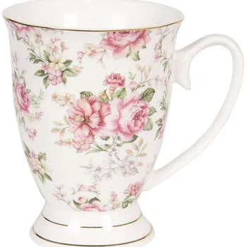 Talíř Bílý květovaný hrneček Garden – 300 ml