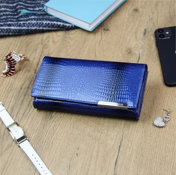 Dámská kožená peněženka modrá - Gregorio Nicolleta modrá