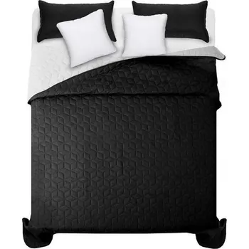 Rea Oboustranný prošívaný přehoz Diamante Black / White 200x220
