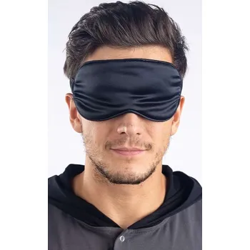 Škraboška na spaní Hedvábná maska na spaní černá - černá