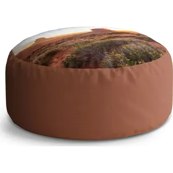 Sedací pytel Kulatý taburet Circle Skály v poušti 2: 38x48 cm - Sablio