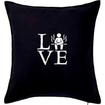 Polštář Love sauna - Polštář 50x50 - 50x50 - Pouze potah ( Černá )