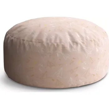 Sedací pytel Kulatý taburet Circle Papírové vlaštovky: 38x48 cm - Sablio