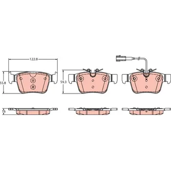 Brzdová destička Sada brzdových destiček, kotoučová brzda TRW GDB2364