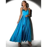 Tyrkysové elegantní šaty YASMINE s rozparkem
