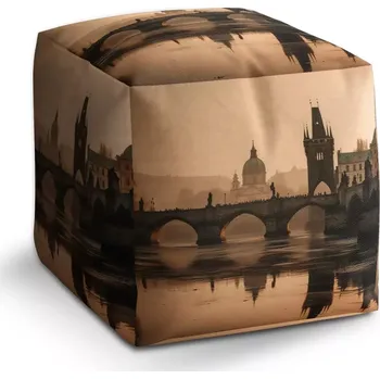 Taburet Taburet Kostka Praha Karlův most 1: 40x40x40 cm - Sablio