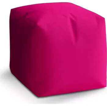 Taburet Taburet Kostka Sytě růžová: 40x40x40 cm - Sablio