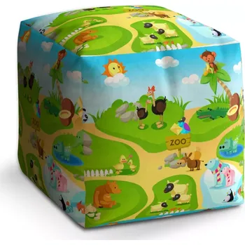 Taburet Taburet Kostka Dětský motiv 3: 40x40x40 cm - Sablio