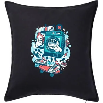 Polštář Pračkynátor - Polštář 50x50 - 50x50 - Včetně výplně ( Černá )